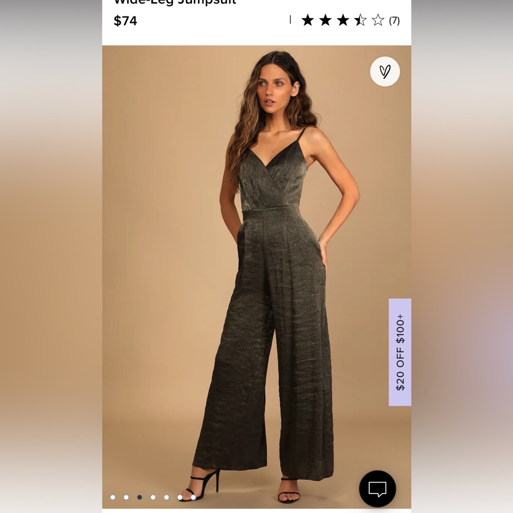 Forever a Stunner Gold Metallic Surplice Wide-Leg Jumpsuit.